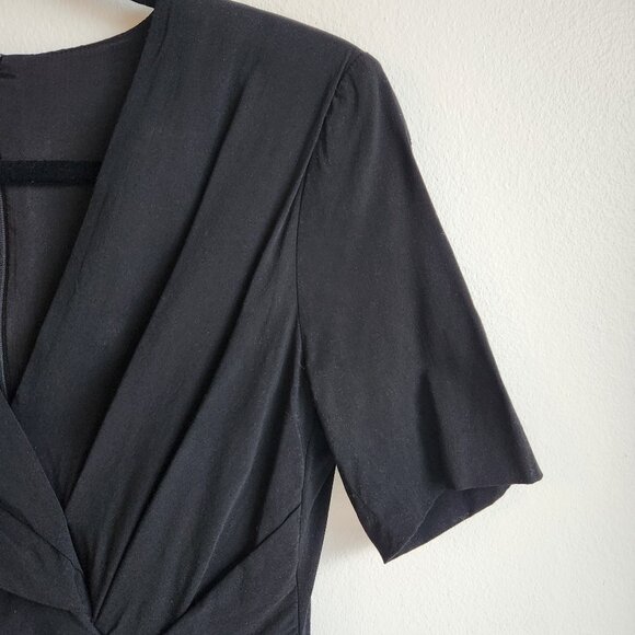 Escada Black Midi Sheath Dress with Ruched Front - US 4 (XS) - Picture 3 of 9